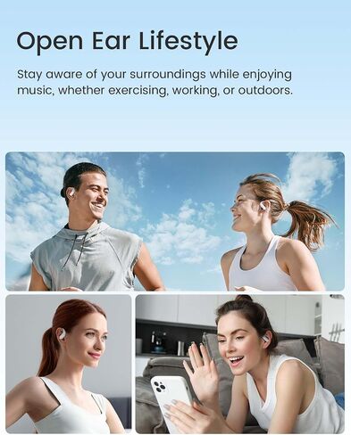 سماعات سماعات أذن Acefit Acefit Aceft Open ، سماعات أذن لاسلكية مع باس غني ، بلوتوث 5.4 سماعات رياضية مع حالة شحن ، 32 ساعة من سماعات الأذن IP54 مقاومة للماء للركض ، وركوب الدراجات ، والمشي ، والمشي ، والتمرين in Kuwait