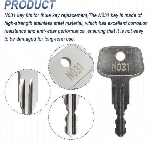 N030 Key for Thule Key Replacement,Fits for Thule Roof Rack Accessories,Car Ski Rack,Crossbars Key Etc(2PCS) in Saudi Arabia