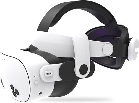 Head Strap for Meta Quest 3/s, Vr Accessories with Adjustable Elite Headstrap Design for Meta Quest 3/3s, White+Black in Saudi Arabia