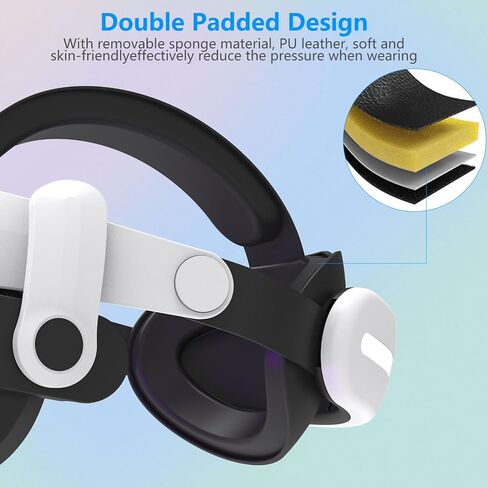 Head Strap for Meta Quest 3/s, Vr Accessories with Adjustable Elite Headstrap Design for Meta Quest 3/3s, White+Black in Saudi Arabia