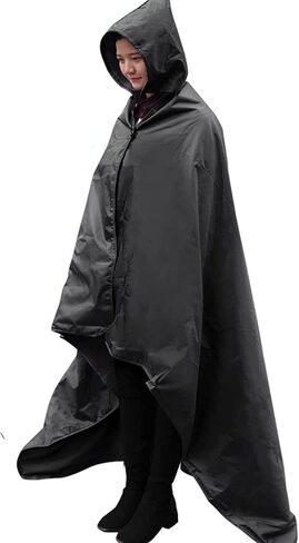 DUKUSEEK Hooded Stadium Blanket, Waterproof Windproof Outdoor Fleece Blanket - Large (79x56), Portable, Wearable, Warm for Outdoor Camping, Picnic, Stadium, Sports, Beach, Concerts, Car, Dogs… in Saudi Arabia
