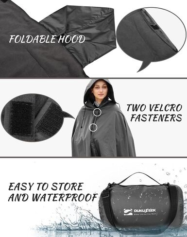 DUKUSEEK Hooded Stadium Blanket, Waterproof Windproof Outdoor Fleece Blanket - Large (79x56), Portable, Wearable, Warm for Outdoor Camping, Picnic, Stadium, Sports, Beach, Concerts, Car, Dogs… in Saudi Arabia