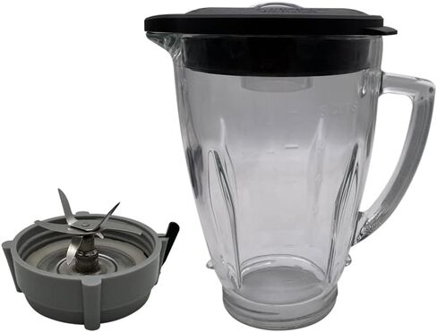 استبدال جرة زجاجية 6 كوب مع شفرة وأسفل ، متوافقة مع الخلاطات Oster Pro 1200 (BLSTMB-CBG ، BLSTMB-CBF ، BLSTMB-BBG) و Oster Master Series Blender (BLSTJJ-GPB-000 ، BLSTTM-GM0-000) (Black ) in Saudi Arabia