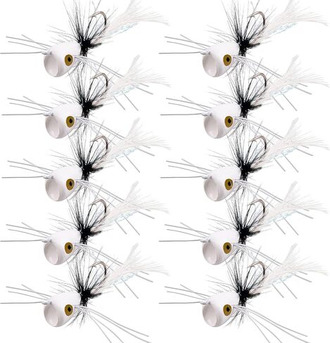 OROOTL Fly Fishing Popper Flies Kit Colorful Fly Fishing Flies Popper Lures Foam Float Topwater Popping Bugs Lures Accessories for Trout Panfish Bluegill Bass Sunfish Salmon in Kuwait