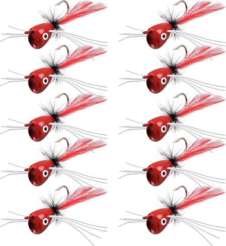 OROOTL Fly Fishing Popper Flies Kit Colorful Fly Fishing Flies Popper Lures Foam Float Topwater Popping Bugs Lures Accessories for Trout Panfish Bluegill Bass Sunfish Salmon in Kuwait
