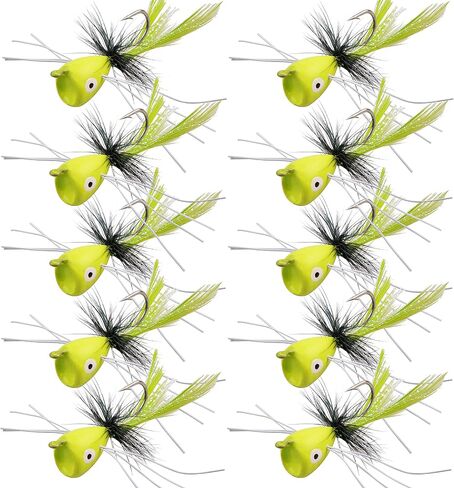 OROOTL Fly Fishing Popper Flies Kit Colorful Fly Fishing Flies Popper Lures Foam Float Topwater Popping Bugs Lures Accessories for Trout Panfish Bluegill Bass Sunfish Salmon in Kuwait