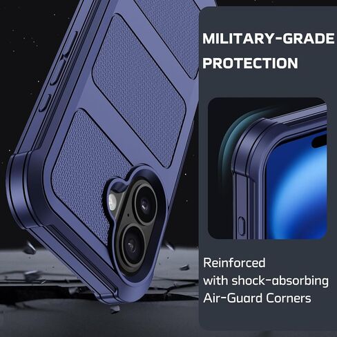 for iPhone 16 Case with 2X Screen Protector + [Kickstand & Belt Clip Holster], Military-Grade Drop Protection Bumper Heavy Duty Dustproof Shockproof Phone Case for iPhone 16 6.1" in Kuwait