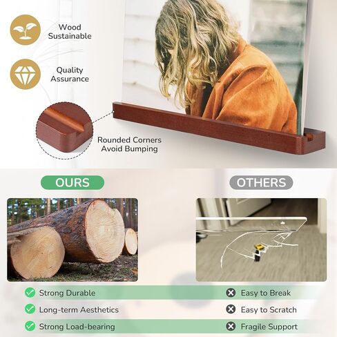 Axeman Wood Vinyl Record Wall Mount ، أرفف عائمة لـ LPS ، قرص مضغوط ، شاشة جدار حامل الألبوم ، الحافة الخشبية الأنيقة لتخزين سجل الفينيل ، ديكور منزلي عتيق - 4 حزمة ، بني in Kuwait