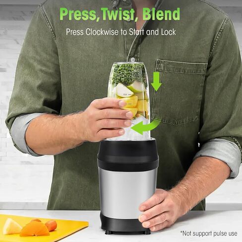 Nahida Blender for Smoothies, 1200W Smoothie Blender for Ice Crushing, Blenders with (2) 6-Fin Blades, Personal Blenders for Kitchen with 23oz, 32oz, 37oz Easy Go Cups for Juices, Silver in Kuwait