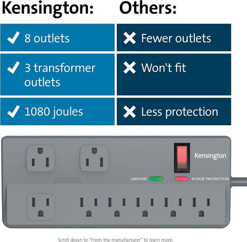 Kensington Guardian 6 Outlet & 4-Foot Cord Standard Power Strip (K38214NA) in Saudi Arabia