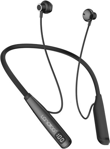 Around the neck headphone, the new Bluetooth 5.4 playtime up to 100 hours LED battery display, with microphone neckband bluetooth headphones, neck headphones semi-in-ear noise cancelling IPX7 (Black) in Saudi Arabia