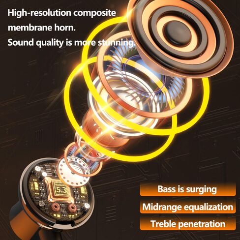 Around the neck headphone, the new Bluetooth 5.4 playtime up to 100 hours LED battery display, with microphone neckband bluetooth headphones, neck headphones semi-in-ear noise cancelling IPX7 (Black) in Saudi Arabia