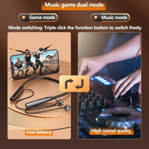 Around the neck headphone, the new Bluetooth 5.4 playtime up to 100 hours LED battery display, with microphone neckband bluetooth headphones, neck headphones semi-in-ear noise cancelling IPX7 (Black) in Saudi Arabia