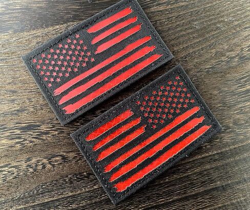 2x3.5 Reflective Special Alternative US USA American Flag Tactical Patches Hook-Fastener Backing (1 Left + 1 Right (Black-Yellow) in Saudi Arabia