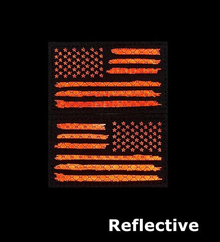 2x3.5 Reflective Special Alternative US USA American Flag Tactical Patches Hook-Fastener Backing (1 Left + 1 Right (Black-Yellow) in Saudi Arabia