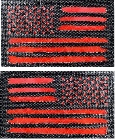 2x3.5 Reflective Special Alternative US USA American Flag Tactical Patches Hook-Fastener Backing (1 Left + 1 Right (Black-Yellow) in Saudi Arabia