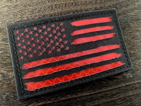 2x3.5 Reflective Special Alternative US USA American Flag Tactical Patches Hook-Fastener Backing (1 Left + 1 Right (Black-Yellow) in Saudi Arabia