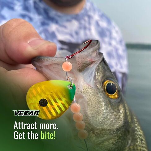 Vexan Glow Walleye Spinner Rig - Worm Harnesses for Walleye Fishing, Live Bait Rigs - Crawler Harness for Walleye - Walleye Fishing Lures in Saudi Arabia