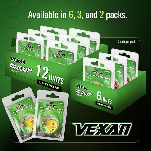 Vexan Glow Walleye Spinner Rig - Worm Harnesses for Walleye Fishing, Live Bait Rigs - Crawler Harness for Walleye - Walleye Fishing Lures in Saudi Arabia