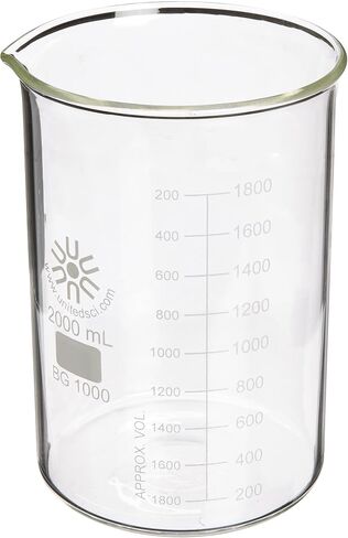 United Scientific™ BG1000-10000 Borosilicate Laboratory Grade Glass Beakers| Griffin Style Low Form Beaker | Graduated with Spout | Designed for Laboratories & Chemistry Classrooms| 10000mL Capacity in Saudi Arabia