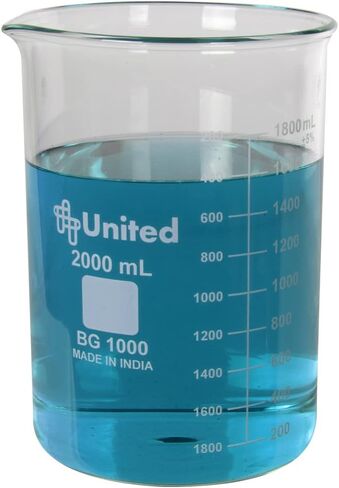 United Scientific™ BG1000-10000 Borosilicate Laboratory Grade Glass Beakers| Griffin Style Low Form Beaker | Graduated with Spout | Designed for Laboratories & Chemistry Classrooms| 10000mL Capacity in Saudi Arabia