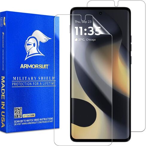 ArmorSuit 2+2 Pack Screen Protector for Motorola Razr+/Plus 2024 Case Friendly MilitaryShield HD Clear Film - Made in USA in Saudi Arabia