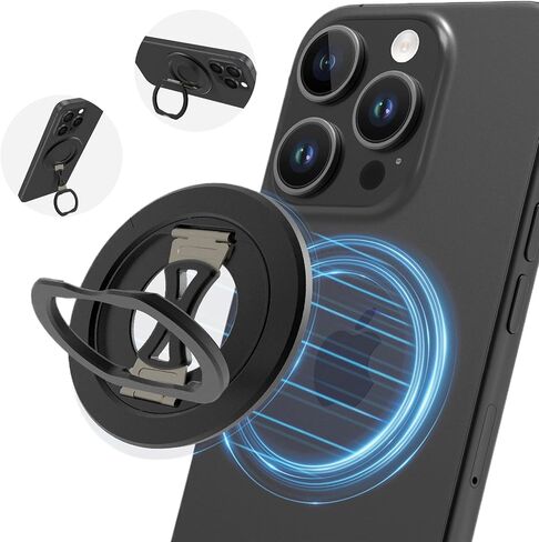 CCSmall for Magsafe Magnetic Phone Ring Holder, Detachable Adjustable Finger Ring Grip and Stand for iPhone 16/15/14/13/12 NHJ Silver Gray in Saudi Arabia
