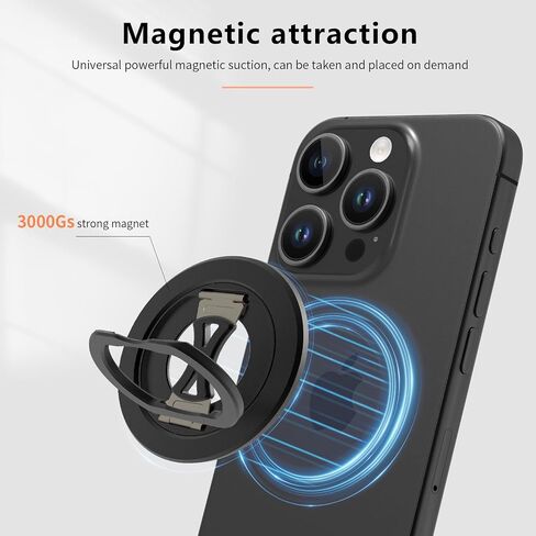 CCSmall for Magsafe Magnetic Phone Ring Holder, Detachable Adjustable Finger Ring Grip and Stand for iPhone 16/15/14/13/12 NHJ Silver Gray in Saudi Arabia