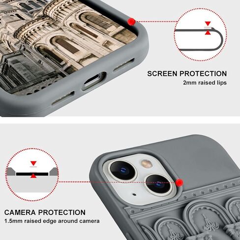 أمثل المتوافق مع iPhone 13 Pro Max Case مع Silicone 3D Cute Angel تمثال Retro Pattern Passion Simplicity Design Women Women Teen Girls Phone Cover -RED -RED in Kuwait