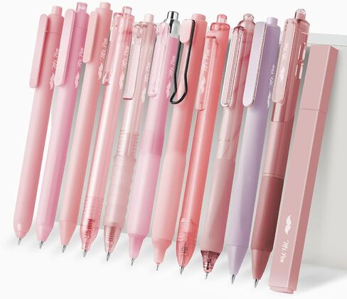 Mr. Pen- Gel Ink Pen Set, 12 pcs, Pastel Purple Barrel, Purple Pens with Black Ink Gel Pens Fine Point 0.5mm, One Highlighter, Cute Pens for Women, Purple Pen Set, Aesthetic Pens for Journaling in Saudi Arabia