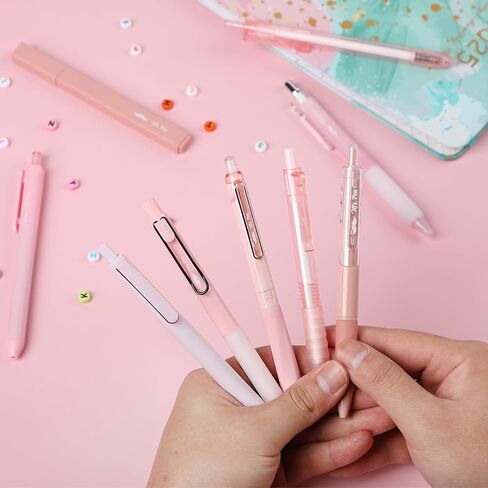 Mr. Pen- Gel Ink Pen Set, 12 pcs, Pastel Purple Barrel, Purple Pens with Black Ink Gel Pens Fine Point 0.5mm, One Highlighter, Cute Pens for Women, Purple Pen Set, Aesthetic Pens for Journaling in Saudi Arabia