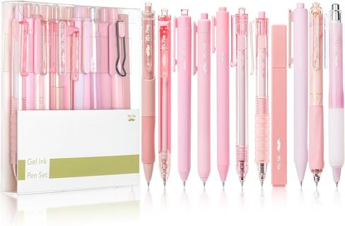 Mr. Pen- Gel Ink Pen Set, 12 pcs, Pastel Purple Barrel, Purple Pens with Black Ink Gel Pens Fine Point 0.5mm, One Highlighter, Cute Pens for Women, Purple Pen Set, Aesthetic Pens for Journaling in Saudi Arabia