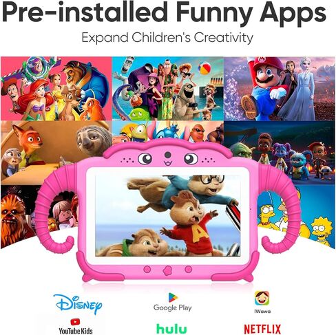 okulaku Kids Tablet 7 inch Tablet for Kids 3-7 Toddler Tablet with Case WiFi, Kid Learning Tablet 32GB Installed with Educational Games 64GB Expanded Child Tablet Parent Control Tablet for Boys Girls in Saudi Arabia