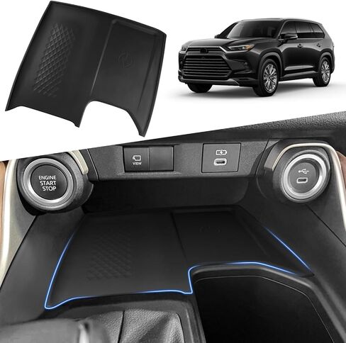 2-Pack Cup Holder Inserts for 2024 2025 2026 Toyota Grand Highlander Accessories, Spill-Proof, Rattle-Free, Scratch-Resistant TPE Center Console Liners Protector in Saudi Arabia