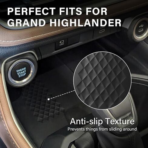 2-Pack Cup Holder Inserts for 2024 2025 2026 Toyota Grand Highlander Accessories, Spill-Proof, Rattle-Free, Scratch-Resistant TPE Center Console Liners Protector in Saudi Arabia