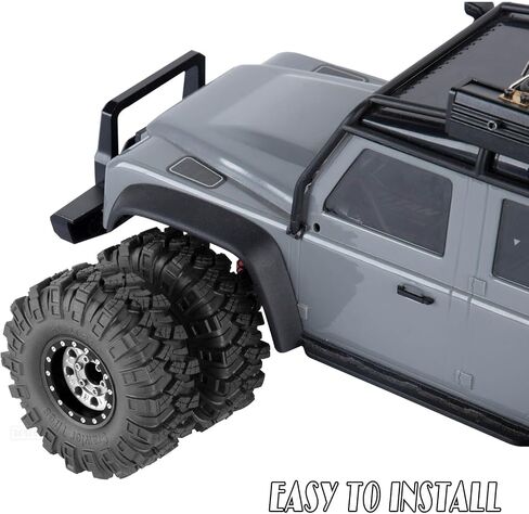 RC 1.0 في إطارات حافة العجلات لـ 1/18 1/24 TRX4M محوري SCX24 FMS FCX24 RC CRAWLER CAR ، الألومنيوم 4pcs 1.0 بوصة حافة الإطارات المطاطية الناعمة ، التيتانيوم in Saudi Arabia