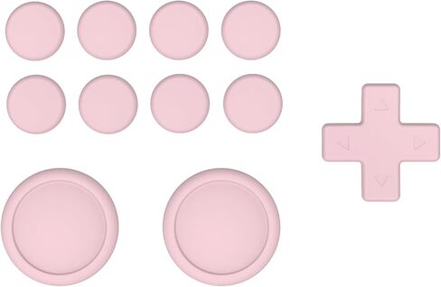 PlayVital Silicone Button Covers and Thumb Grip Set for Nintendo Switch/OLED Joycon/Switch Lite, ABXY Directional Key Button Caps for Nintendo Switch/OLED/Lite with Switch Lite D-Pad Button Cap, Pink in Saudi Arabia