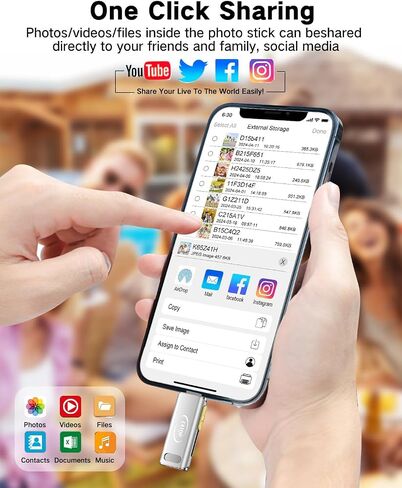 512GB Flash Drive Intended for iPhone iPad, Phone Memory Stick Storage for Photos and Videos Backup, Compatible with iPhone iPad Android PC, Plug and Play, No Application Required (Silver) in Saudi Arabia