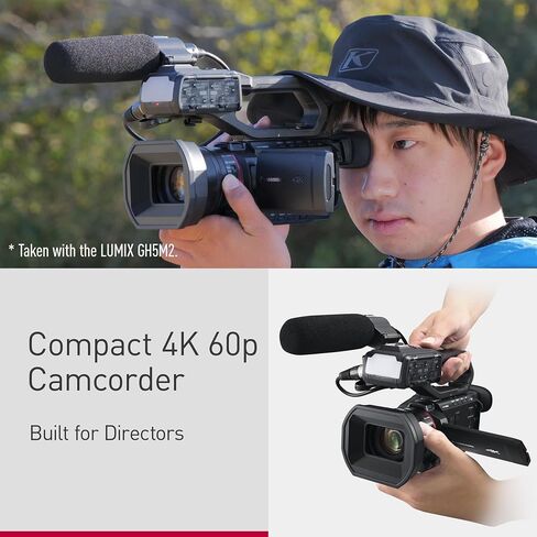 Panasonic X1600 4K Camcorder for Directors, Wide Angle Telephoto Lens with 24x Zoom, Hybrid O.I.S., 4K High-Precision AF with Face Detection, Heat Dispersing Design, Wireless Controls - HC-X1600 in Kuwait