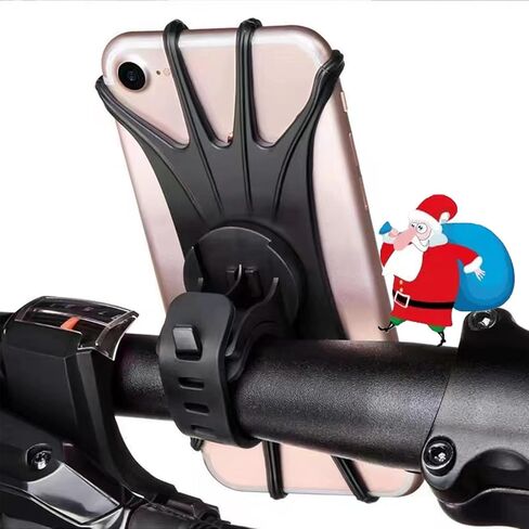 Bike Phone Mount, Motorcycle Handlebar, 360° Rotation Silicone Bicycle Phone Holder, Cell Phone Clamp, Scooter Phone Clip for iPhone and More 4.7" to 6.8" Smartphones (BLACK1) in Saudi Arabia