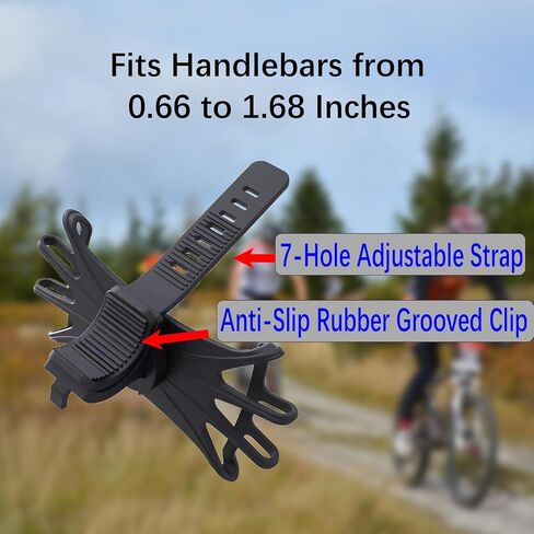 Bike Phone Mount, Motorcycle Handlebar, 360° Rotation Silicone Bicycle Phone Holder, Cell Phone Clamp, Scooter Phone Clip for iPhone and More 4.7" to 6.8" Smartphones (BLACK1) in Saudi Arabia