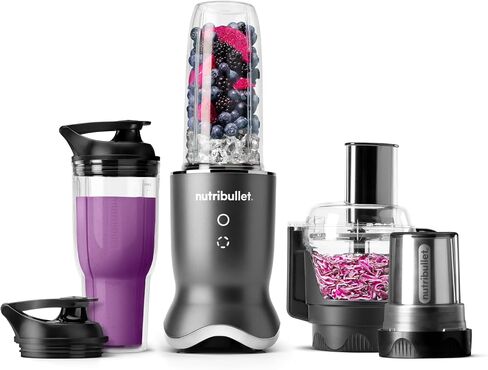 نظام مطبخ Nutribullet® Ultra Plus+ 3-1 ، نظام مطبخ 1200 واط مع خلاط ومعالج طعام وطاحونة القهوة والتوابل ، 32 أوقية و 24 أوقية كوب مزج ، معالج طعام 2-كوب ، رمادي Gunmetal in Kuwait