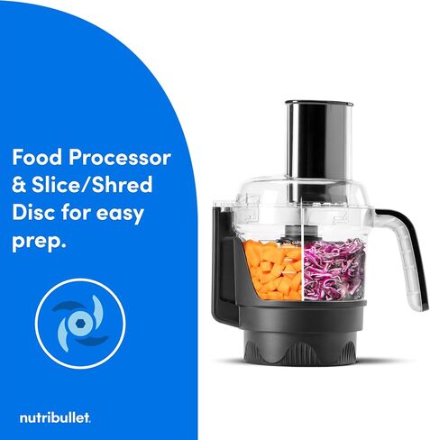 نظام مطبخ Nutribullet® Ultra Plus+ 3-1 ، نظام مطبخ 1200 واط مع خلاط ومعالج طعام وطاحونة القهوة والتوابل ، 32 أوقية و 24 أوقية كوب مزج ، معالج طعام 2-كوب ، رمادي Gunmetal in Kuwait