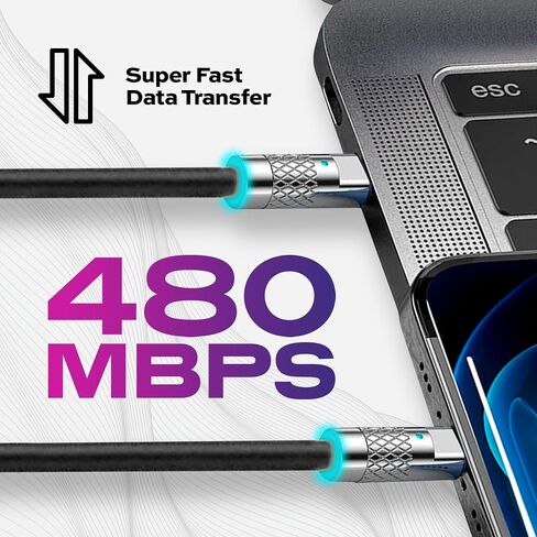 Statik tsumocharge USB Type C إلى USB Type C Cable 6ft ، 2M 100W الشحن السريع ، كابل السيليكون السائل ، نقل بيانات الدعم in Kuwait