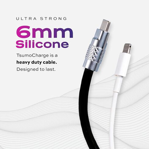 Statik tsumocharge USB Type C إلى USB Type C Cable 6ft ، 2M 100W الشحن السريع ، كابل السيليكون السائل ، نقل بيانات الدعم in Kuwait