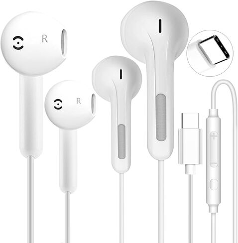 3 Pack USB C Headphones for iPhone 16/15 Pro Max/Plus, Wired Earbuds with Mic & Volume Control, HiFi Stereo Noise Cancelling Type C Earphones Wired for iPad Pro, Samsung Galaxy S23/S22/S21/S20/Ultra in Saudi Arabia