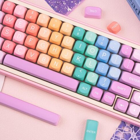 PBT Keycaps 126 Keys MOA Keycaps Black Purple Custom Keyboard Keycaps Set 5 Side Dye Sublimation Keycaps for Cherry Gateron MX Switches Keyboards in Saudi Arabia