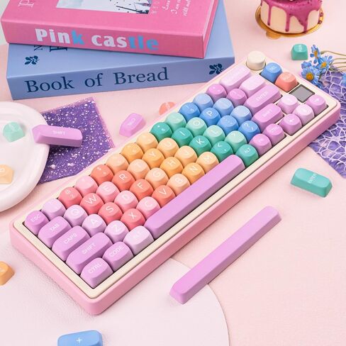 PBT Keycaps 126 Keys MOA Keycaps Black Purple Custom Keyboard Keycaps Set 5 Side Dye Sublimation Keycaps for Cherry Gateron MX Switches Keyboards in Saudi Arabia