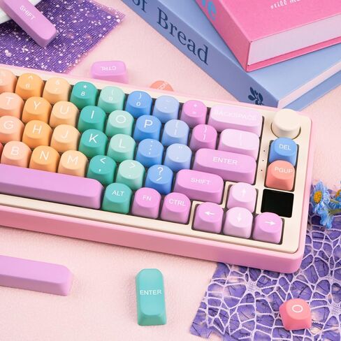 PBT Keycaps 126 Keys MOA Keycaps Black Purple Custom Keyboard Keycaps Set 5 Side Dye Sublimation Keycaps for Cherry Gateron MX Switches Keyboards in Saudi Arabia