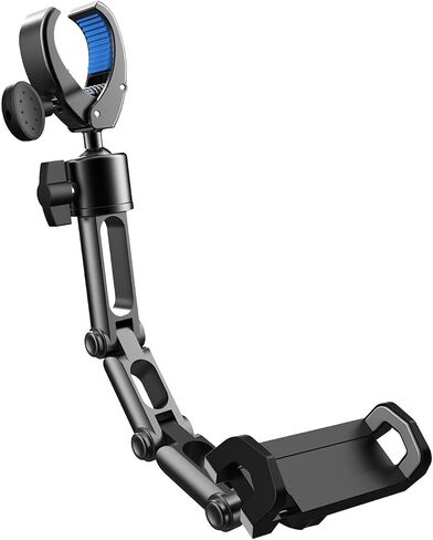 Upgrade Rear View Mirror Phone Holder Mount for Car, Aluminum Multi-Directional metal arms and 360-degree Rotatable Retractable, Auto Essentials Accessories Compatible with iphone android phones in Saudi Arabia